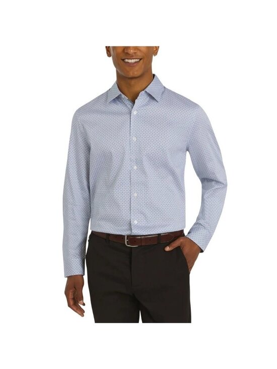 Dkny Other - DKNY Men's L Regular Fit Stretch Woven Button-Up Shirt Light Blue/White e1441